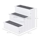 image 7 of PawHut 3 Step Wooden Dog Steps Pet Stairs Cat Ladder for Bed with Storage White