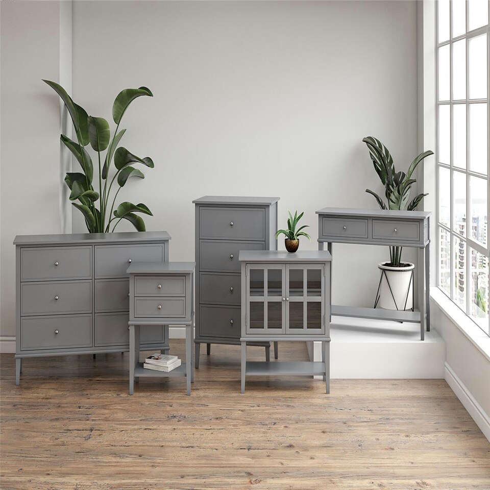 image 1 of Franklin Console Table with 2 Drawers Grey Grey | Grey