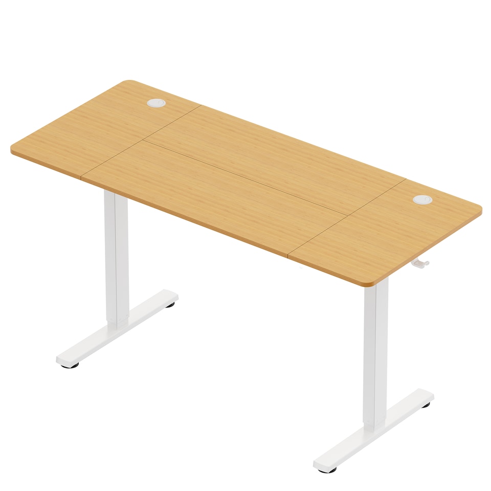 image 1 of Vonhaus Light Wood Maple Effect Electric Standing Desk 140x60cm