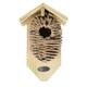 image 1 of Homescapes Wooden Bird Box with Seagrass Birdnest Multi