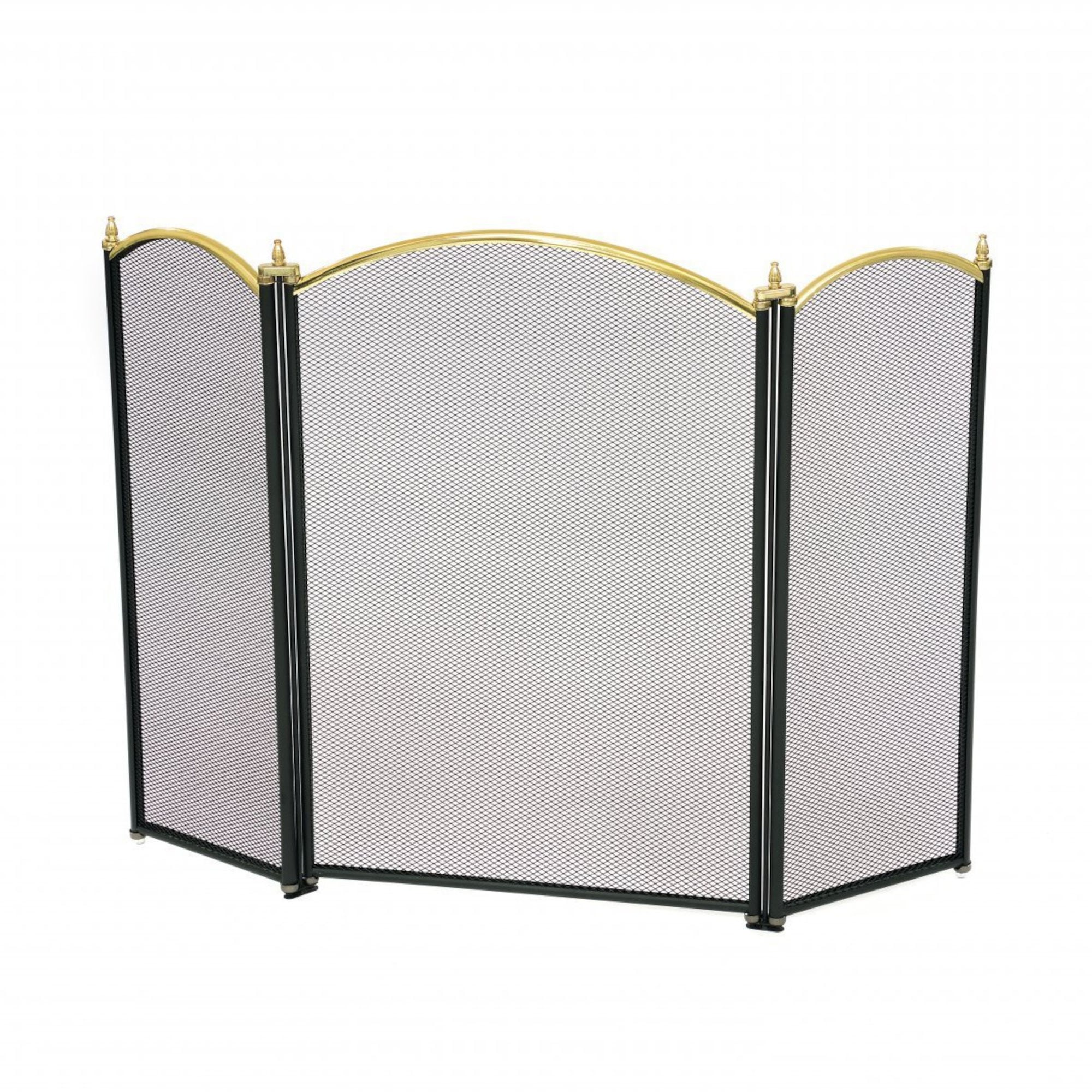 Heavy Duty 3 Panel Fire Guard Folding Fireplace Screen Spark Guard Steel Mesh