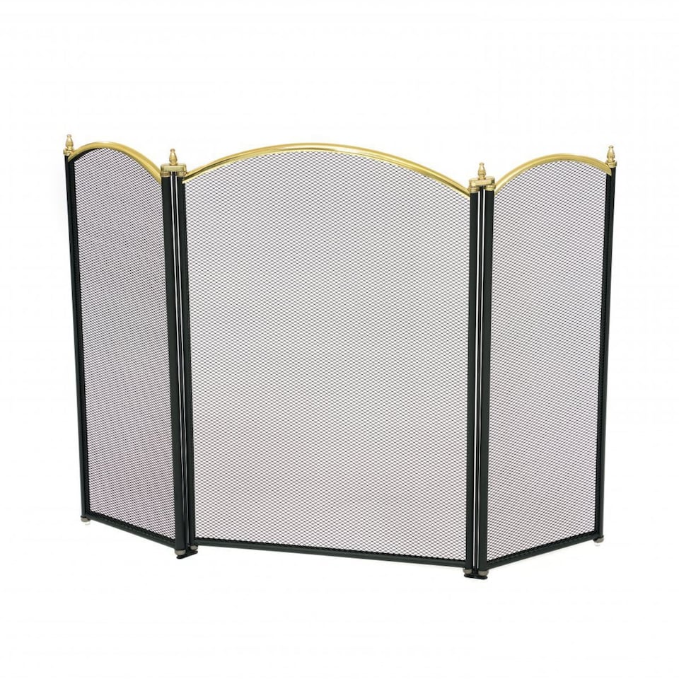 image 1 of Heavy Duty Steel 3 Panel Fire Screen Spark Guard