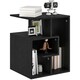 image 6 of HOMCOM 3-Tier Side End Table Open Shelves Storage Magazine Desk Black Black