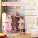 image 6 of AIYAPLAY Kids Clothes Rail with Storage Shelf, Boxes, Mirror | Pink