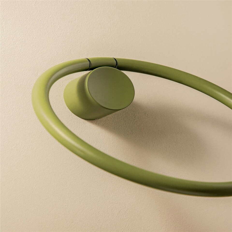 image 1 of Cosmic Wall Mounted Hand Towel Circular Ring with Stainless Steel White 21 cm