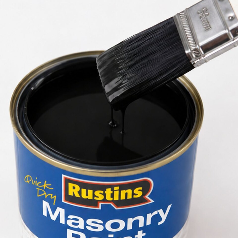 image 1 of Rustins Quick Dry Masonry Paint Matt Black 250ml