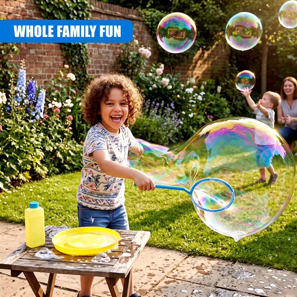 image 1 of The Magic Toy Shop Giant Bubble Kit with Dip Tray, Wand & 250ml Solution