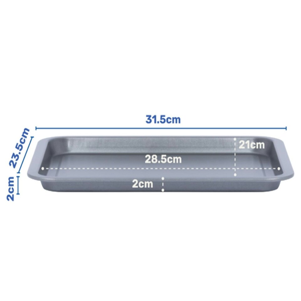 image 1 of 4 x Non-Stick 31cm Large Rectangular Easy Clean Oven Trays Dishwasher Safe