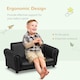 image 3 of HOMCOM Kids Twin Sofa 2 Seater Toddler Chair Double Seat Armchair w Footstool | Black | One Size
