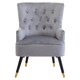 image 1 of Interiors by Premier Grey Velvet Tufted Chair, High quality Velvet Dining Chair, HighBack Grey Accent Armchair