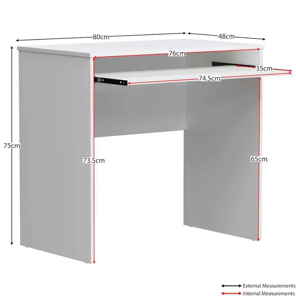 image 1 of Vida Designs Huby Computer Desk Compact Home Office Workstation, White