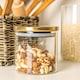 image 6 of Argon Tableware Glass Storage Jars - Gold Lid - 550ml - Modern Round Scandi Organisation Container Glass Jar - Set of 6