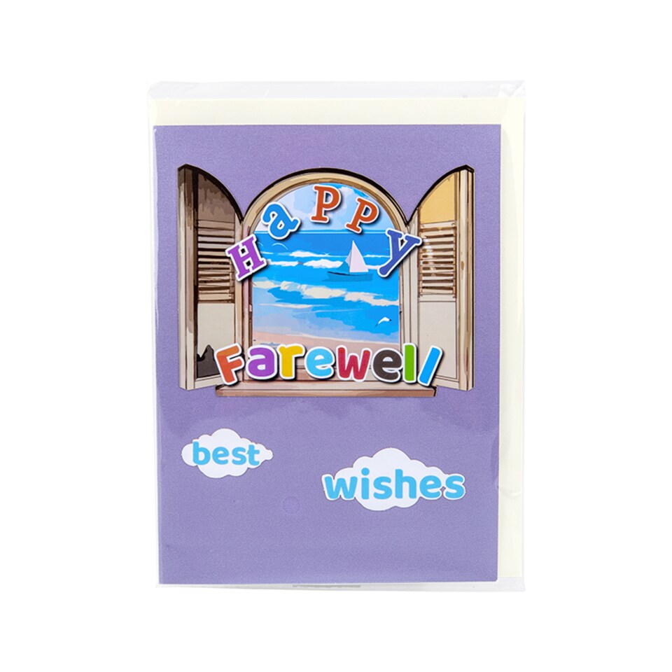 image 1 of A Vibrant Goodbye & Good Luck 3D Pop Up Happy Farewell Card