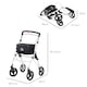 image 3 of HOMCOM Folding Upright Rollator Walker with Storage Bag, Tray, White