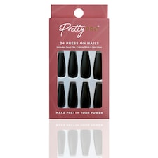 Pretty Pro Reusable Press On Nails Fake It Till You Make It 24pcs Black