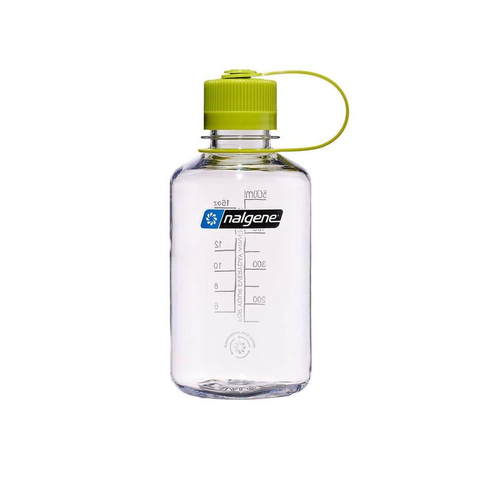 image 1 of Nalgene Narrow Mouth 500ml Tritan Sustain Water Bottle - Clear (Green Cap)