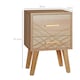 image 3 of HOMCOM Bedside Cabinet, Nordic Bedside Table with 2 Drawers Wood Legs, Natural