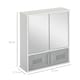 image 5 of kleankin Bathroom Mirror Cabinet, Wall Mounted Storage Cupboard with Double Doors and Adjustable Shelf, Bathroom Organizer, Grey