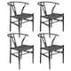 image 1 of Nicholas Winter 4x Beech Wooden Danish Style Dining Chairs - Black-Black - Solid Wood Wish Beech Bone Wood Chairs | Black | Black/Black