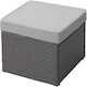 image 4 of Nustone Garden Patio Rattan 3 Seat Sofa Set with Chaise Lounger and Footrest in Light Grey Grey | Light Grey