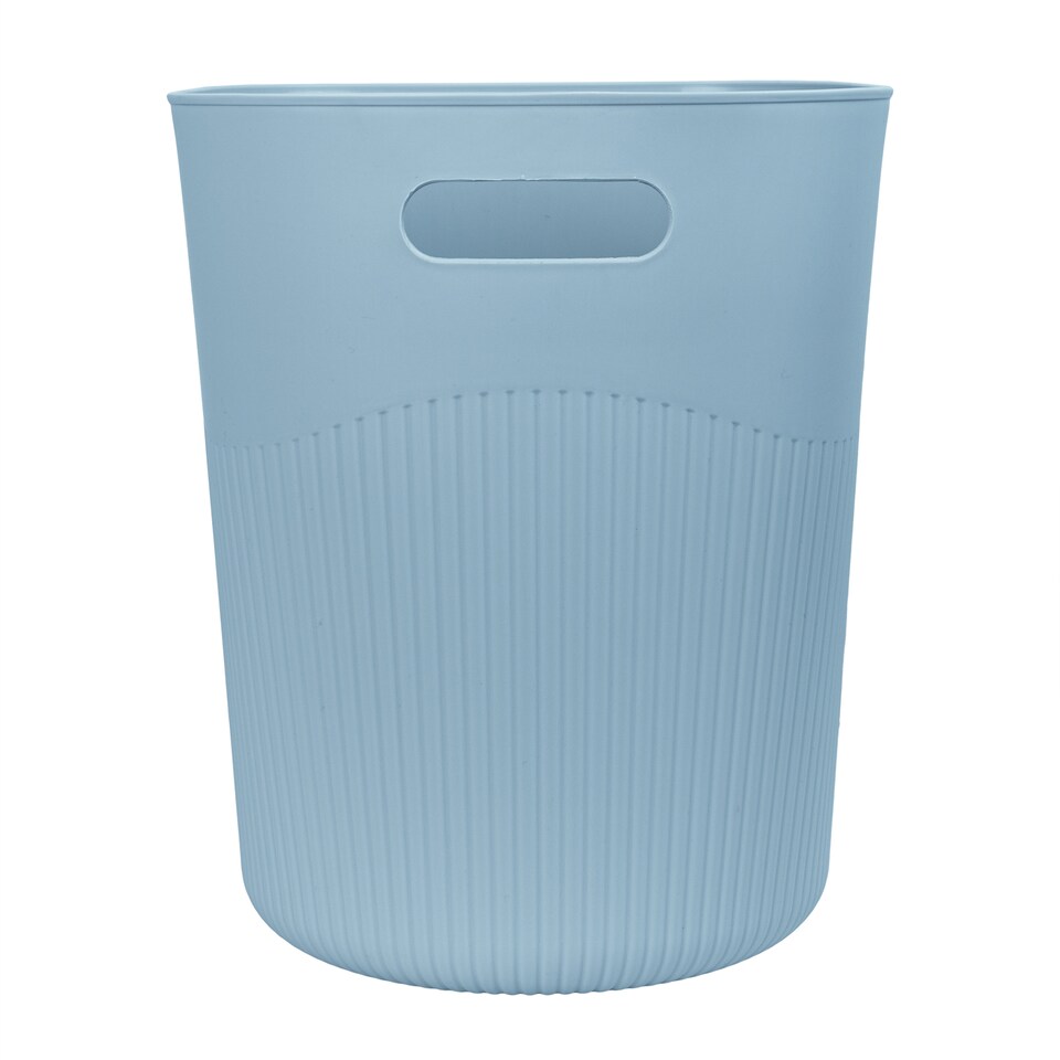 image 1 of JVL Riblex Square Waste Bin 11L Bathroom Bedroom Office Blue