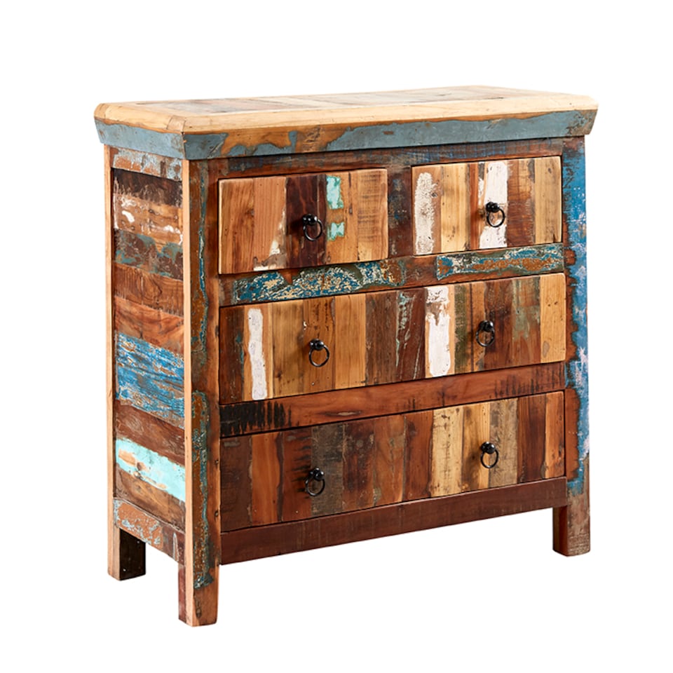 image 1 of Coastal 4 Drawer Chest - Wood - L40 x W90 x H90 cm