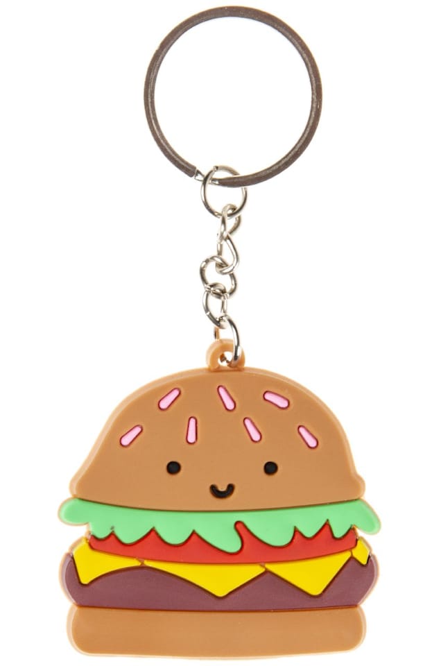 image 1 of Pack of 12 Fast Food Design Keychains - Treat or Trick Theme Party Bag Filler
