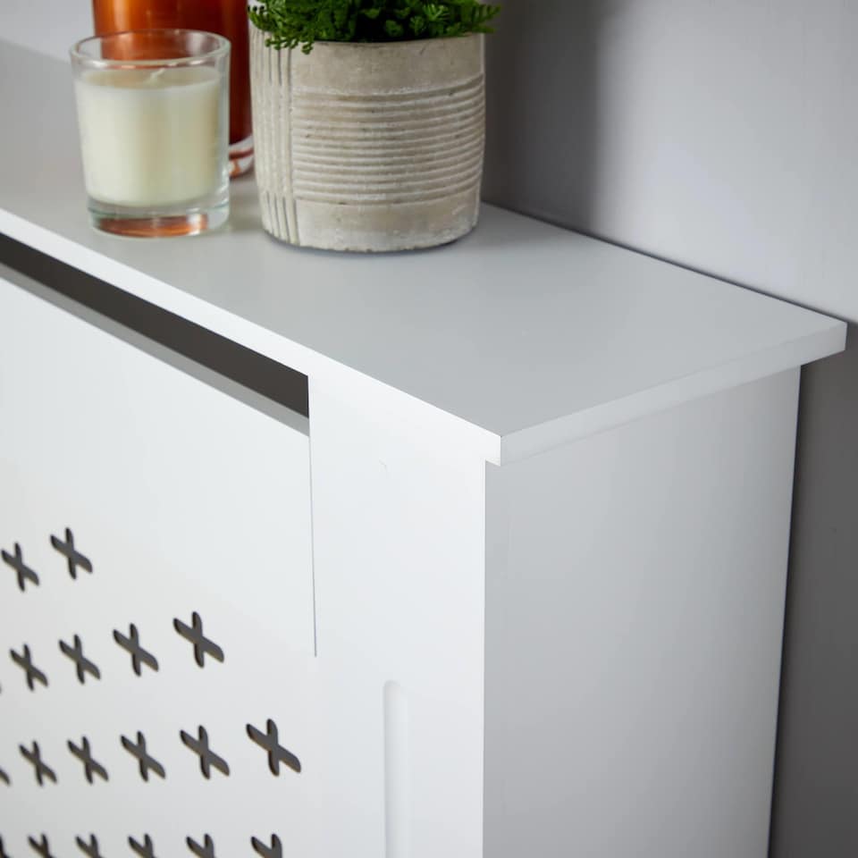image 1 of Medium Radiator Cover MDF Wooden Home Decorative Modern Design | White
