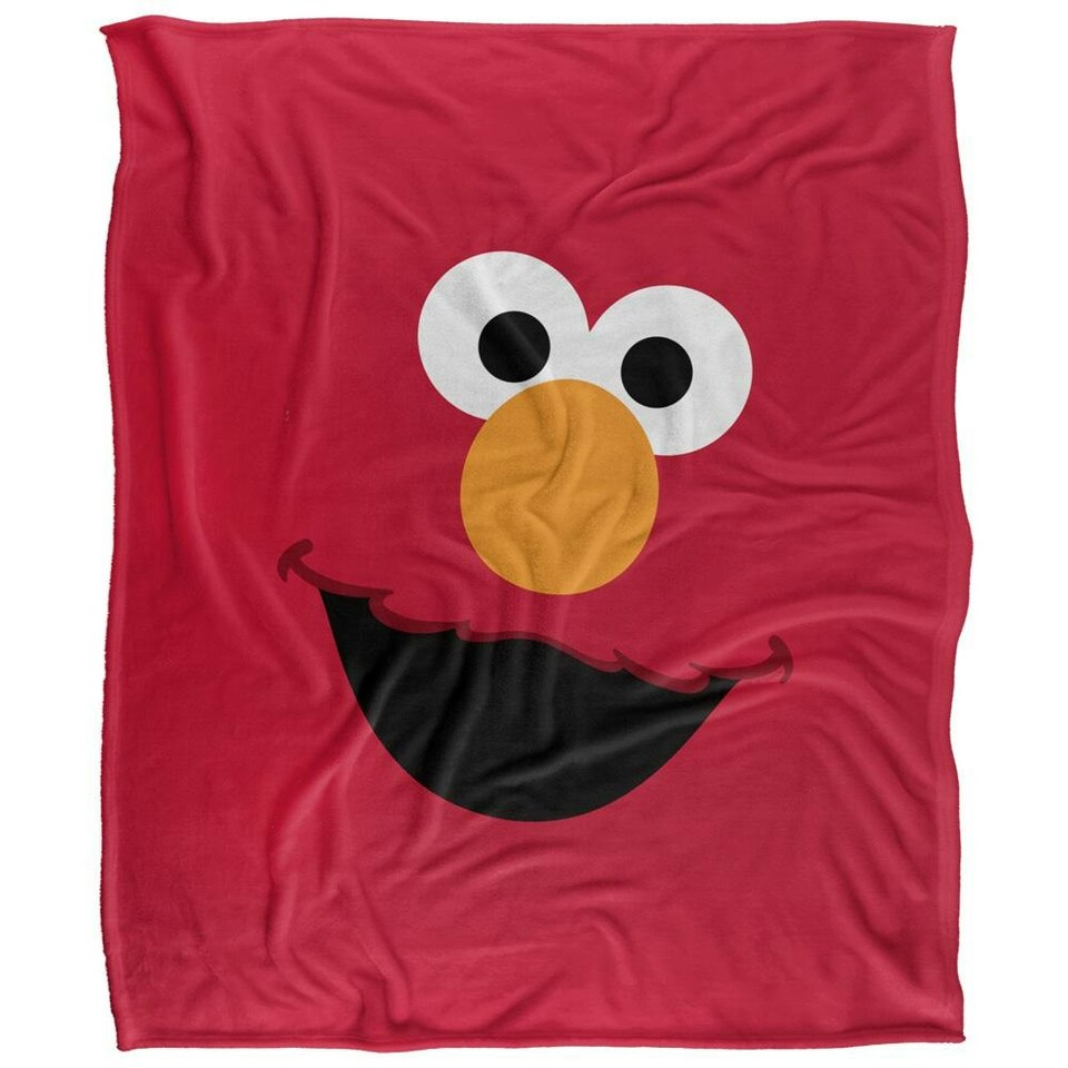 image 1 of Sesame Street Face Elmo Blanket - Multicoloured - One Size