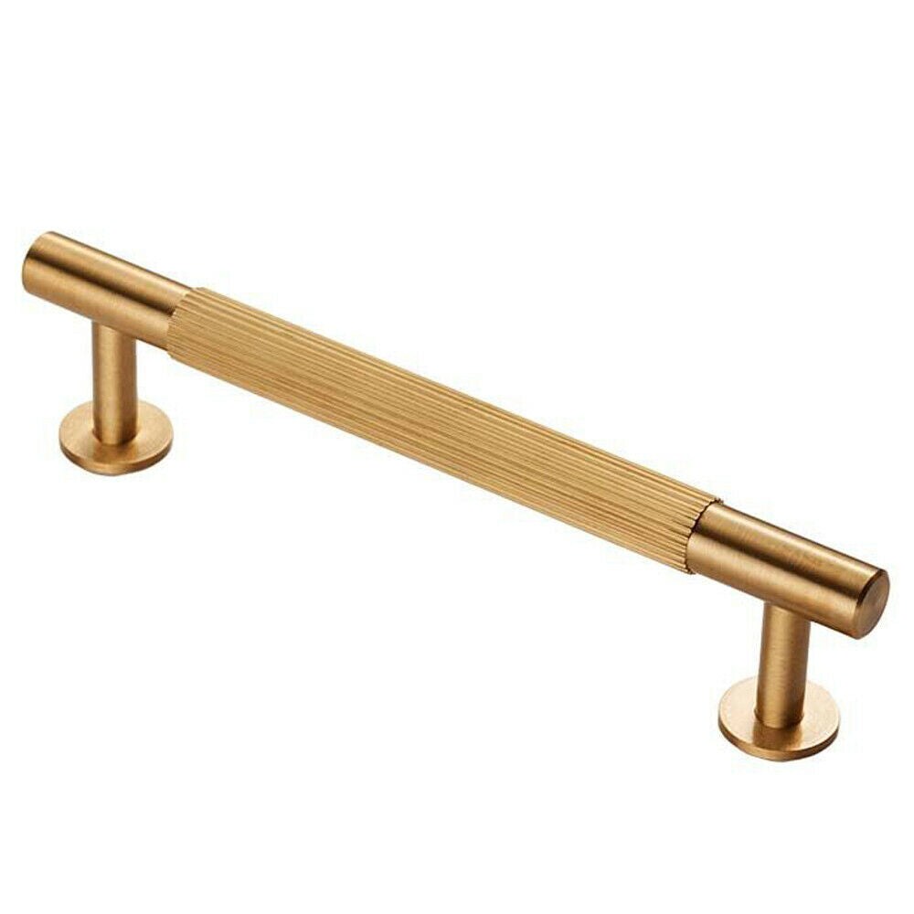 Loops Lined Bar Door Pull Handle - 190mm x 13mm - 160mm Centres - Satin Brass in Metallics