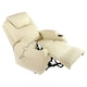 image 3 of Cinemo Single Motor Rise Recliner Bonded Leather Heat & Massage Chair (Cream)