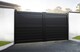 image 1 of Double Swing Gate 3750x2000mm Black - Horizontal Solid Infill and Flat Top | Grey | 1