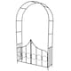 image 1 of Garden Arch - steel rose arch with gate, 140 x 40 x 240 cm