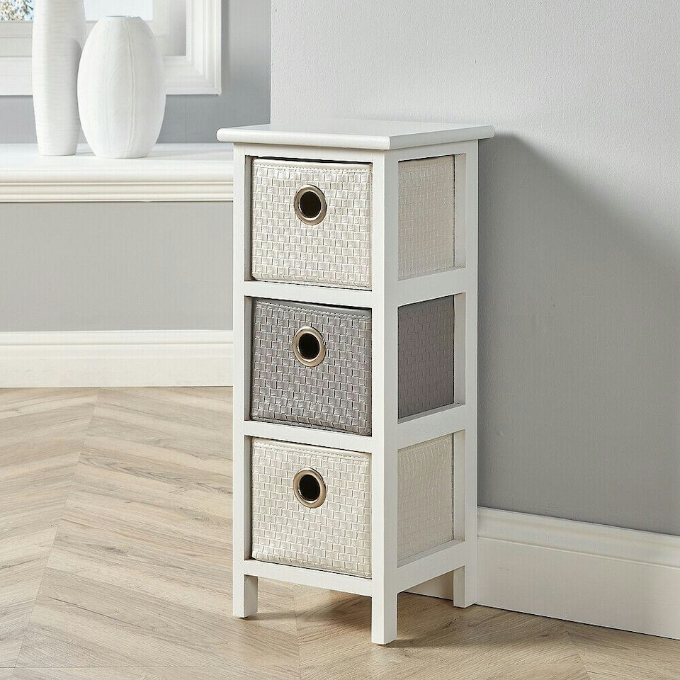 image 1 of Chest Of Drawers Wooden Hallway Storage Home Organiser Fully Assembled White | 4 Drawers