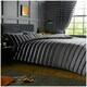 image 1 of VELVETIO Oscar Stripe Duvet Cover Set Reversible Polycotton Easy Care Beddings Grey | Double
