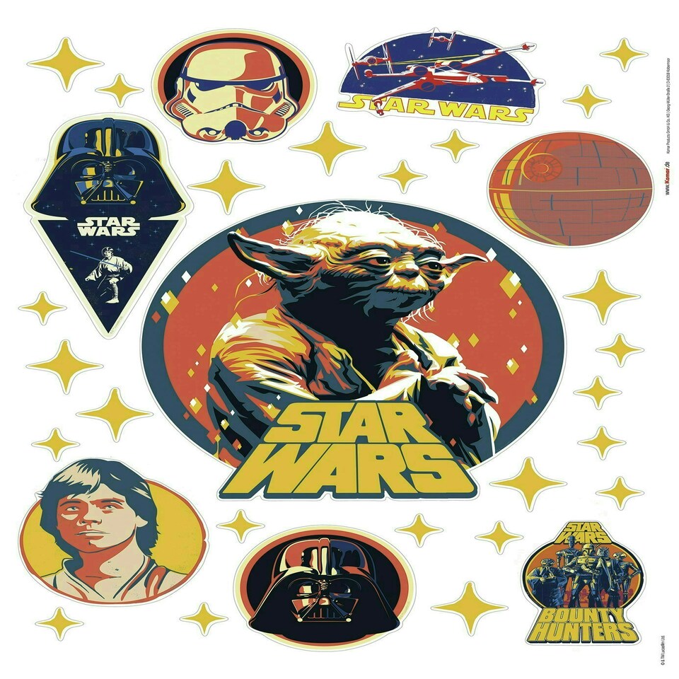 image 1 of Star Wars The Mandalorian Grogu Cute Self-Adhesive Wall Stickers