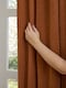 image 5 of Furn Soft Chenille Blackout Eyelet Curtain Pair, 117cm width x 183cm drop | Orange | Rust | 1