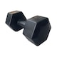 image 2 of HXGN 2 x 8kg Vinyl-Coated Hex Dumbbell Pair — Black, Non-Roll | Black | BLACK | 8kg | 2