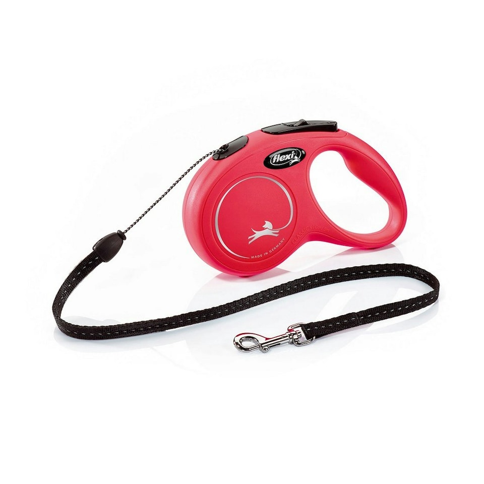 Flexi New Classic Small Retractable Dog Lead - Red - 8m