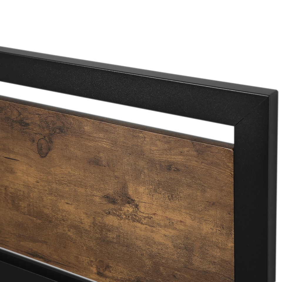 image 1 of HOMCOM Double Size Metal Bed Frame w/ Headboard & Footboard, 144x195x103cm