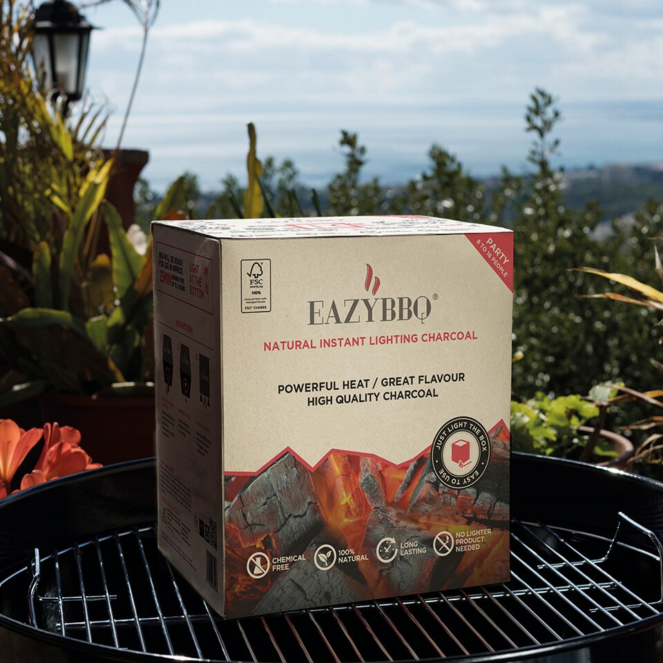 image 1 of EAZYBBQ Instant Disposable BBQ Charcoal for 8–16 People | Ready to Light Portable Barbecue with Oak Charcoal | Outdoor BBQ for Camping, Parties & Festivals