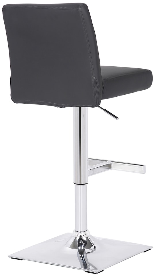 image 1 of Snella Breakfast Bar Stool, Chrome Footrest, Height Adjustable Swivel Gas Lift, Home Bar & Kitchen Barstool, Charcoal Grey