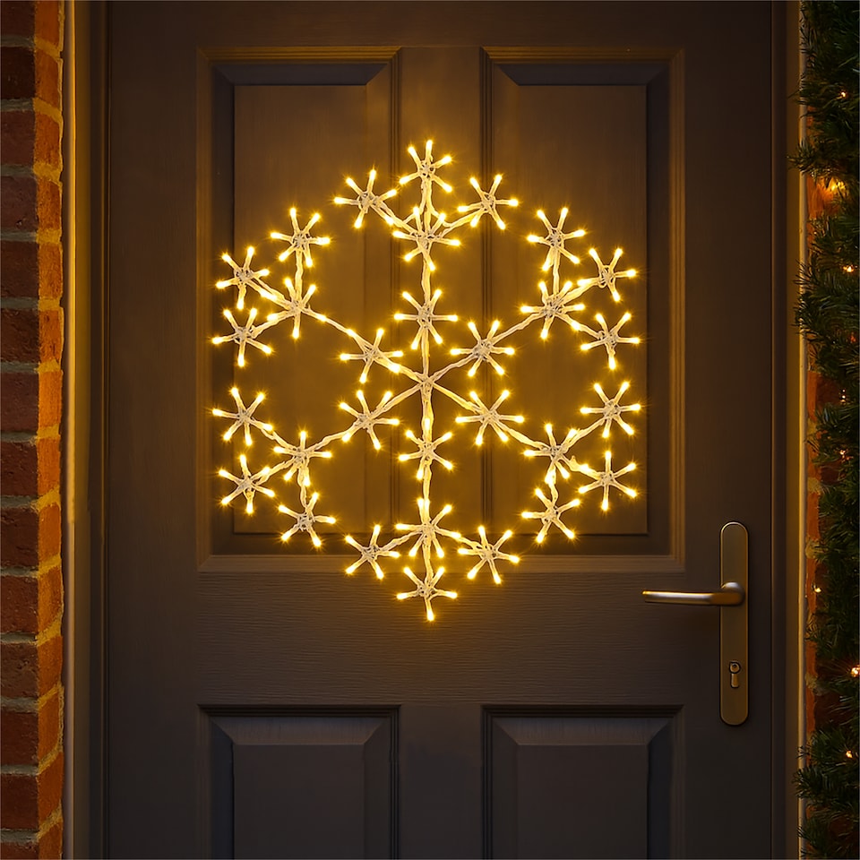 image 1 of 50cm 180Warm White LED Metal Snow Flake 3m lead Outdoor