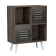 image 1 of Anthracite Oak 4-Cube Storage Unit with 2 Metal Doors and Legs | Black | Black & White | 1