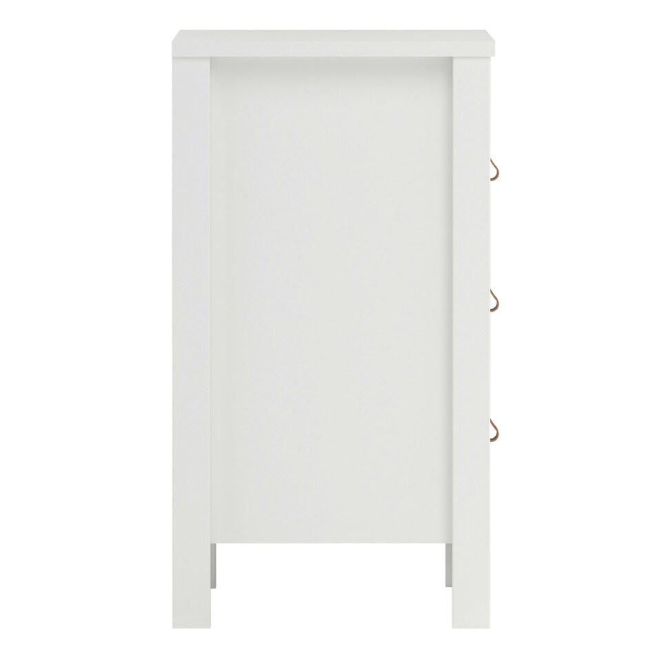 image 1 of Barcelona Bedside Table 3 Drawers in White