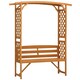 image 1 of Outsunny Arch Pergola Garden Bench, Wooden Garden Arbour with Seat, Brown
