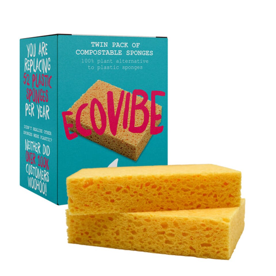 image 1 of Compostable Cellulose Sponges - Pack of 2