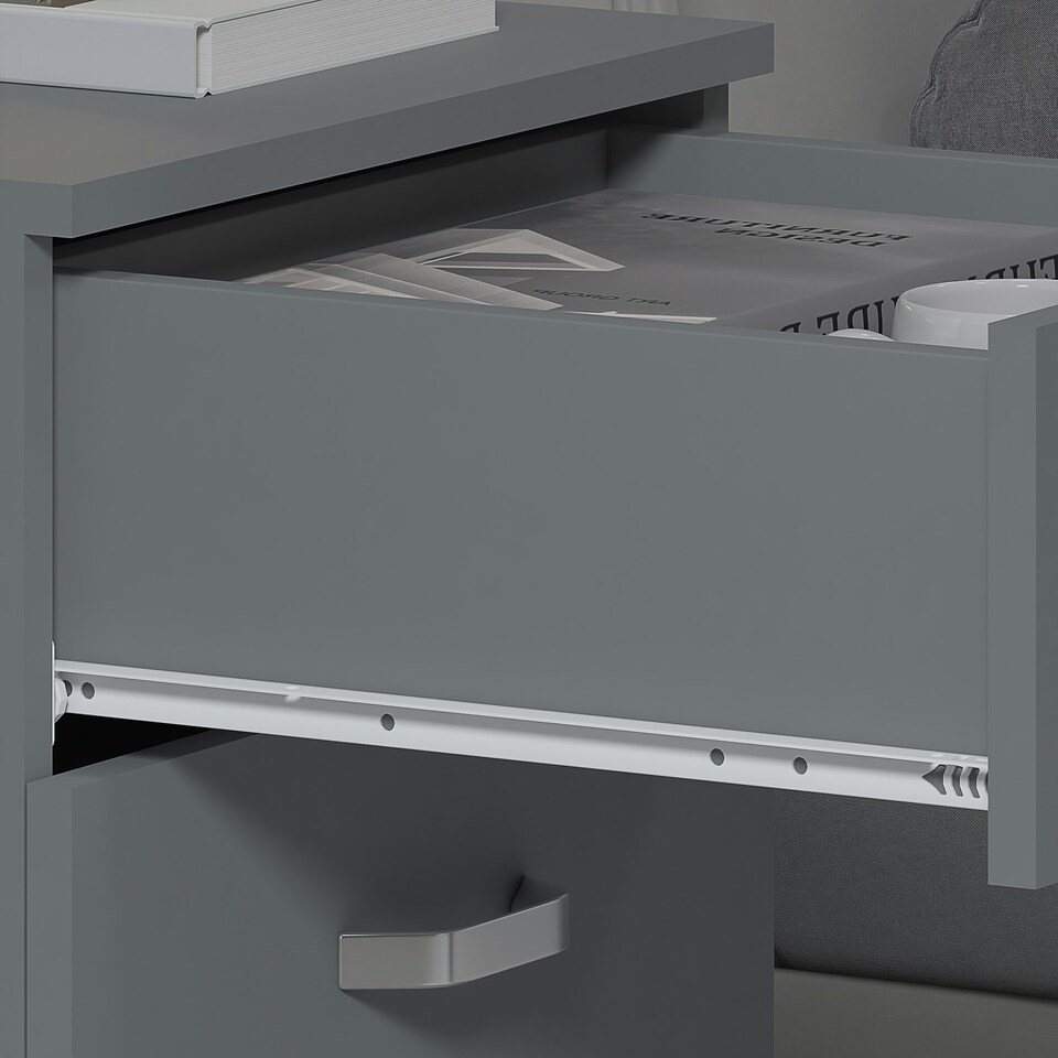 image 1 of FWStyle Tunis 3 Drawer Bedside Chest Matt Grey