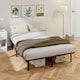 image 2 of HOMCOM 4ft6 Double Bed Frame, Metal Platform Bed Frame with 28 Wood Slats