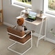 image 6 of HOMCOM 2-Tier Storage Computer Workstation with Shelf, Metal Frame White